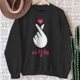 Kpop Finger Heart K-Pop Korean Saranghae Fan Sweatshirt Geschenke für alte Frauen