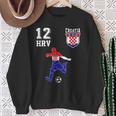 Kroatien Fan Em Spieler Ball Nummer 12 Sweatshirt Geschenke für alte Frauen