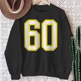 Maglia Numero 60 Giallo Bianco Compleanno Sport Numero 60 Felpa Regalos para ancianas