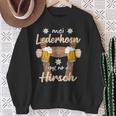 Mei Lederhosn Trogt No Da Hirsch Saufen Oktoberfest Sweatshirt Geschenke für alte Frauen