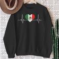 Mexico Flag Heartbeat Pulse For Mexican Independence Day Sweatshirt Gifts for Old Women