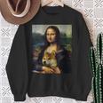 Mona Lisa Dainci Con Stampa Mona Lisa Con Cane Shiba Inu Felpa Regalos para ancianas
