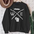 Muskie Fishing Bussola Del Pescatore Muschiato Del Wisconsin Felpa Regalos para ancianas