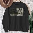 No One Cares Work Harder Motivational Workout Gym Camo Sweatshirt Gifts for Old Women