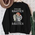 Nur Die Harten Gehen Zum Darten Gehen Zum Darten Sweatshirt Geschenke für alte Frauen