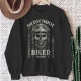 Old School Biker Forever I Motorcycle Bike Skull Biker Sweatshirt Geschenke für alte Frauen