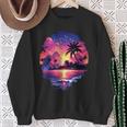 Ozean Sonnenuntergang Tropische Palmen Strand Und Ozean Sweatshirt Geschenke für alte Frauen