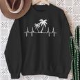 Palm Tree Heartbeat Tropical Summer Beach Vacay Sweatshirt Gifts for Old Women