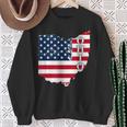 Patriotic American Flag Ohio State 4Th Of July Sweatshirt Gifts for Old Women