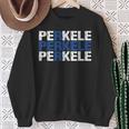 Perkele Finnish Flag Finland Suomi Distressed Sweatshirt Geschenke für alte Frauen