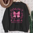 Pink Out Football Pink Coquette Bow Breast Cancer Awareness Sweatshirt Gifts for Old Women