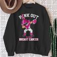 Pink Out Tackle Breast Cancer Awareness Dabbing Football Sweatshirt Gifts for Old Women