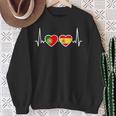 Portugal Spain Heartbeat Flag Spanish Portuguese Sweatshirt Geschenke für alte Frauen