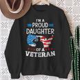 Im A Proud Daughter Of A Veteran Usa Map Flag Veterans Day Sweatshirt Gifts for Old Women