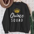 Quince Squad Quinceanera 15 ° Compleanno Corona Latina Matching Felpa Regalos para ancianas