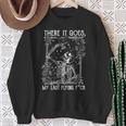 There It Goes My Last Flying Fuck Skeletons Halloween Sweatshirt Gifts for Old Women