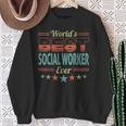 Retro Badge Worlds Best Social Worker Felpa Regalos para ancianas