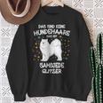 Samoje Glitter Dog Holder Dog Fun Sweatshirt Geschenke für alte Frauen