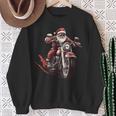 Santa Riding A Motorcycle Biker Motorcycle Lover Xmas Pajama Sweatshirt Gifts for Old Women