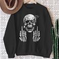 Skull Skeleton Middle Finger Adult Humour F You Sweatshirt Geschenke für alte Frauen