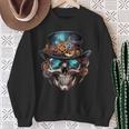 Steampunk Totenkopf Hut Zylinder Mechanik Zahnrad Cyborg Sweatshirt Geschenke für alte Frauen