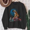Tigre Natura Luna Animale Fantasia Illustrazione Arte Tigre Felpa Regalos para ancianas