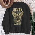 Never Underestimate The Power Of Adger Personalized Last Name Sweatshirt Gifts for Old Women