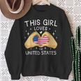 Usa Flag American Flag Heart Slogan America Usa Sweatshirt Geschenke für alte Frauen