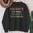 Vicente El Hombre El Mito La Leyenda Nombre Personalizado Hombres Camisa de entrenamiento Regalos para ancianas