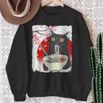 Vintage Cat Eating Ramen Japanese Cat Noodles Sweatshirt Gifts for Old Women