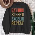 Vintage Retro Eat Sleep Excel Repeat Excel Sweatshirt Geschenke für alte Frauen