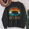 Vintage Retro Style Pine Tree Sunset Bird Wild Animal Kiwi Felpa Regalos para ancianas