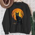 Vintage Scary Halloween Cat Costume Retro Halloween Cat Sweatshirt Gifts for Old Women