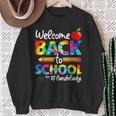 Welcome Back To School Lunch Lady Cafeteria Tie Dye Leopard Sweatshirt Gifts for Old Women