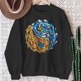 Ying Und Yang Feuer Und Wasser Chinesische Symbole China Fan Sweatshirt Geschenke für alte Frauen