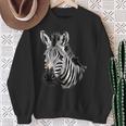 Zebra Portrait Drawing Wildlife Animal Print Nature Motif Sweatshirt Geschenke für alte Frauen