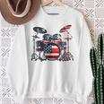American Flag Drum Drumset 4Th Of July Usa Patriotic Drummer Sweatshirt Gifts for Old Women