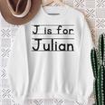 Bambino Divertente Maglietta Per Ragazzi Con Nome J Is For Julian Felpa Regalos para ancianas