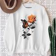 Blumen Und Schmetterlinge Damen Outfit Gray Sweatshirt Geschenke für alte Frauen