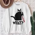 Cat What Divertente Camicia Nera Di Gatto Gatto Assassino Con Coltello Felpa Regalos para ancianas
