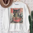 Cat Ramen Japanese Graphic Kawaii Cat Anime Sweatshirt Gifts for Old Women