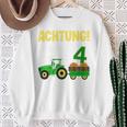 Children's 4Th Birthday Achtung Ich Bin Schon 4 Jahre Tractor Tractor Sweatshirt Geschenke für alte Frauen