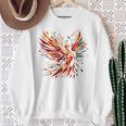 Cooles Phönix-Vogel-Symbol Im Kubismus-Kunst-Stil Weihnachten Sweatshirt Geschenke für alte Frauen