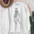 Coreano Dito Cuore Grafico Coreano Kpop Love K-Pop Merch Felpa Regalos para ancianas