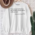 Dear Person Behind Me Positiveibe Message Felpa Regalos para ancianas