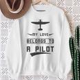 Donna My Love Belongs To A Pilot Pilot's Moglie Fidanzata Maglietta Felpa Regalos para ancianas