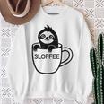 Faultier Und Kaffee Sloffee Lustig Witze Sarkastisch Sweatshirt Geschenke für alte Frauen