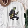 Halloween Cool Monster Playing Electric Guitar Sweatshirt Gifts for Old Women