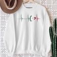 Mexico Heart Mexico Flag Heartbeat Ekg Pulse Mexican Roots Sweatshirt Gifts for Old Women