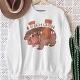 Moo Deng Bouncy Pig In Thai Picture The Cute Baby Hippo Sweatshirt Gifts for Old Women
